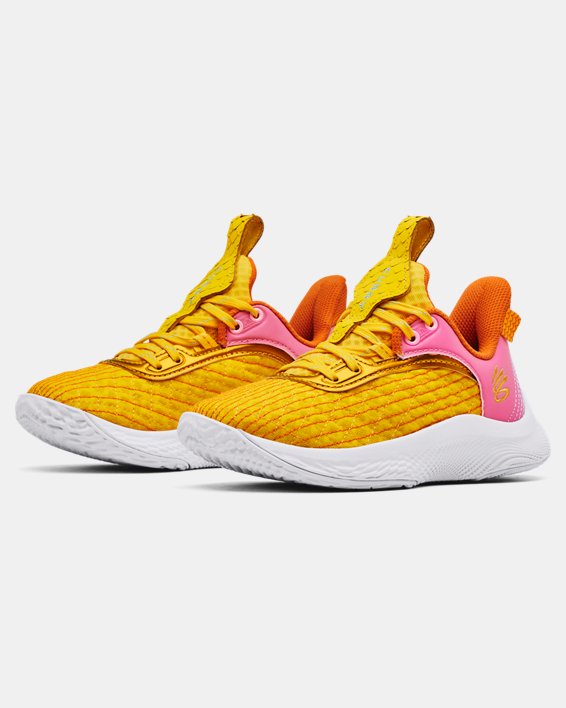 Pre-School Curry 9 Basketball Shoes, Yellow, pdpMainDesktop image number 3